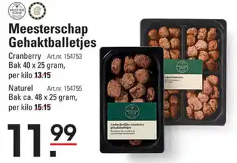 Sligro Meesterschap Gehaktballetjes aanbieding