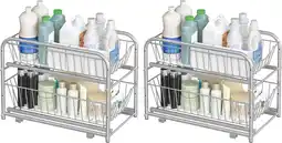 Amazon Songmics keukenorganizer, set van 2, keukenrek, opbergsysteem, 2 niveaus, stapelbaar, uitbreidbaar, met metalen manden, voor aanbieding