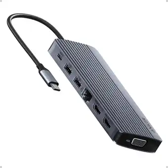 Amazon Anker usb c-hub met drie schermen (14-in-1), 4k@60 hz hdmi-scherm, 1080p vga met 100 w maximale stroomtoevoer, 5 gbps usb-c e aanbieding