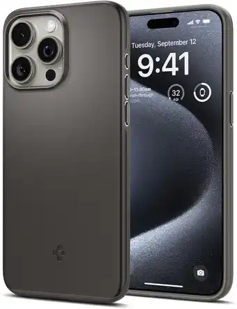 Amazon Spigen thin fit case compatibel met iphone 15 pro hoesje -gunmetal aanbieding