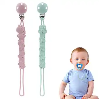 Amazon Vicloon fopspeen clips voor baby,2 stuks siliconen fopspeen clips, fopspeenketting-fopspeen clip, zachte flexibele voor bijts aanbieding