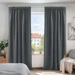 Amazon Deconovo verduisteringsgordijnen plooiband, 140x260 cm (b x h), donkergrijs, 2 stuks, gordijnen warmte-isolerend voor slaapka aanbieding