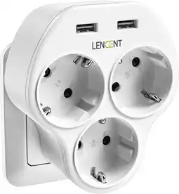 Amazon Lencent driehoekige stopcontacten 4000w, wandcontactdoosadapter met 3 ac-stopcontacten en 2 usb-poorten, meerdere usb-oplader aanbieding