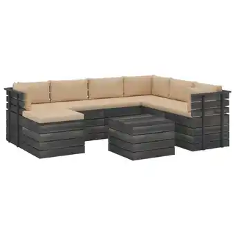 fonQ Vidaxl 8-delige loungeset pallet met kussens massief grenenhout aanbieding