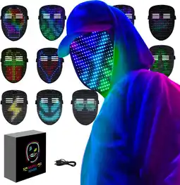 Amazon Megoo led masker met achtergrondmuziek en 60 patronen,ultralicht,dun,led elektronisch digitaal masker met gebaargevoelige gez aanbieding