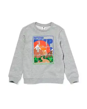 HEMA Hema kinder sweater exploring grijsmelange (grijsmelange) aanbieding