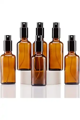 Amazon Yizhao amber glass spray bottle 50ml, met kleine fijne nevelspray, metalen dop, navulbaar voor essentiële olie, reizen, schoo aanbieding