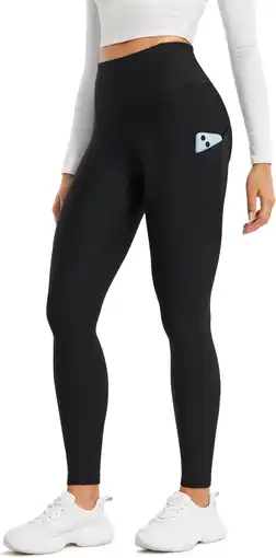 Amazon Crz yoga vrouwen thermische fleece gevoerde legging high waisted warme winter yoga broek met zakken - 28 inches aanbieding