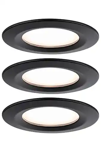 Amazon Paulmann 93081 nova plus led inbouwlamp incl. coin basisset stijf ip44 rond 78mm 3x6w 230v dimbaar 2700k zwart mat spot inbou aanbieding