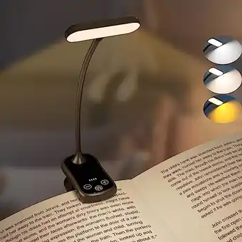 Amazon Oplaadbare boekenlamp [20 led's], electight 1000 mah oogbeschermende leeslamp clip op boek/desktop, touch control & indicator aanbieding