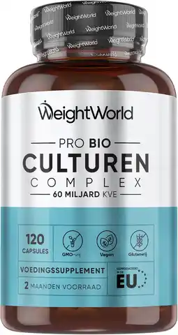 Amazon Probiotica capsules - 60 miljard cfu - met 20 bacteriestammen, bio inuline en fos - 120 vegan capsules voor 2 maanden voorraa aanbieding