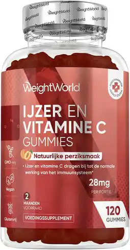 Amazon Ijzer gummies met vitamine c - draagt bij tot de vermindering van vermoeidheid en moeheid - 28 mg - 120 gummies voor 2 maande aanbieding
