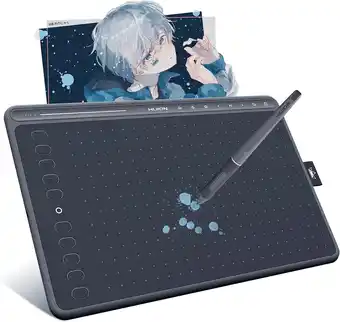 Amazon Huion 2020 nieuwe hs611 (spacegrijs), professionele tekentablets, batterijloze pw500 digitale pen, uitgerust met multimedia-a aanbieding
