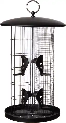 Intratuin Intratuin vogelvoederhuisje trio zwart d 20 h 36,5 cm aanbieding