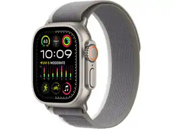 MediaMarkt Apple watch ultra 2 gps + cellular 49 mm titanium case/groen-grijze trail loop - s/m aanbieding