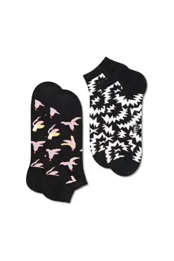 Amazon Happy socks 2-pack banana break low sock, kleurrijke en leuke, sokken voor dames en heren, zwart aanbieding