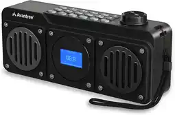 Amazon Avantree boombyte - 4-in-1 draagbare fm-radio en bluetooth-luidspreker met dubbele drivers, hoog volume, stereogeluid, micro  aanbieding