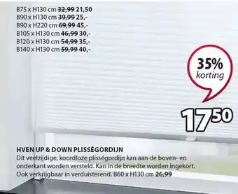 Jysk Hven up & down plisségordijn aanbieding