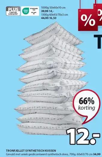 Jysk Tronfjellet synthetisch kussen aanbieding
