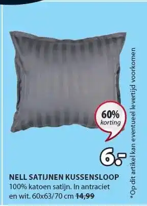 Jysk Nell satijnen kussensloop aanbieding