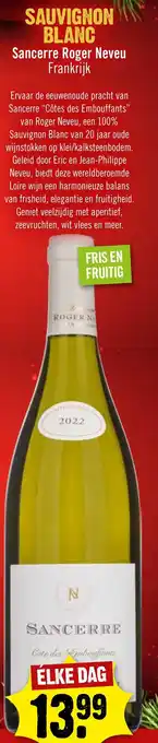 Dirck 3 SAUVIGNON BLANC Sancerre Roger Neveu Frankrijk aanbieding