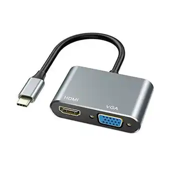 Amazon Usb c naar hdmi vga-adapter met 4k hdmi, 1080p vga, ablewe usb c-adapter thunderbolt 3 naar hdmi vga voor macbook/macbook pro aanbieding