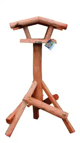 Welkoop Raben larix - voederhuis op paal - bruin - 120x50x30 cm aanbieding