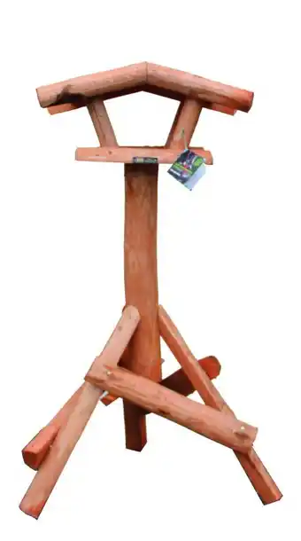 Welkoop Raben larix - voederhuis op paal - bruin - 120x50x30 cm aanbieding