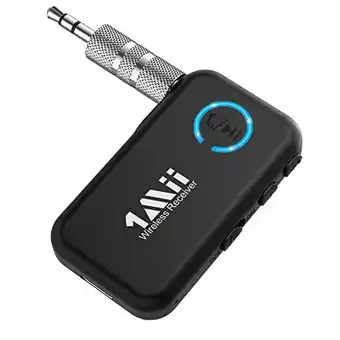 Amazon 1mii aux bluetooth adapter auto, bluetooth 5.0 jack ontvanger met handsfree bellen, draadloze bluetooth muziekontvanger voor  aanbieding