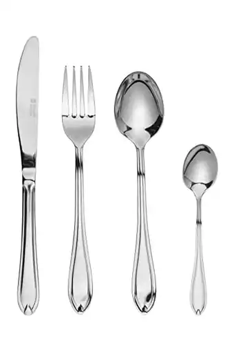 Amazon Russell hobbs rh02224eu7 marseille 24 piece cutlery dinnerware set, 18/0 stainless steel tableware for 6 place settings, 25 y aanbieding