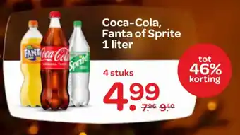 Spar Coca-Cola, Fanta of Sprite 1 liter aanbieding