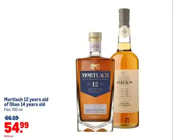 Makro Mortlach 12 years old of Oban 14 years old Fles 700 ml aanbieding