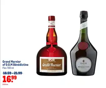 Makro Grand Marnier of D.O.M Bénédictine Fles 700 ml aanbieding