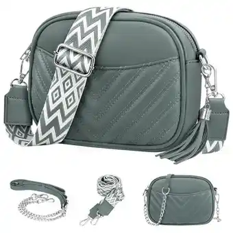 Amazon Juyano crossbody tas voor dames, leer, kleine schoudertas met brede riem, stijlvolle handtas, schoudertas voor dames met kaar aanbieding