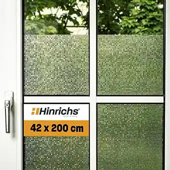 Amazon Hinrichs zelfklevende uv-raamfolie, 42 x 200 cm, inkijkwerende folie, mat melkglasfolie, zelfklevend, raamfolie, ondoorzichti aanbieding