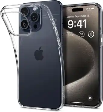 Amazon Spigen liquid crystal case compatibel met iphone 15 pro max hoesje -crystal clear aanbieding