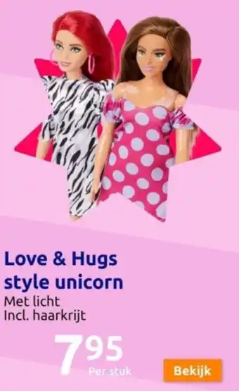 Action Love & Hugs style unicorn aanbieding