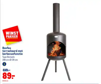 Makro Bonfeu terrashaard met barbecuefunctie aanbieding