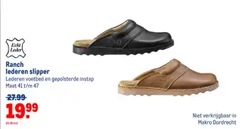 Makro Ranch lederen slipper aanbieding