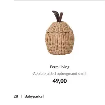 Babypark Ferm Living Apple braided opbergmand small aanbieding