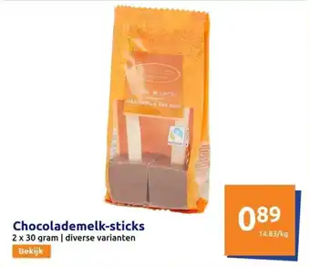 Action Chocolademelk-sticks aanbieding