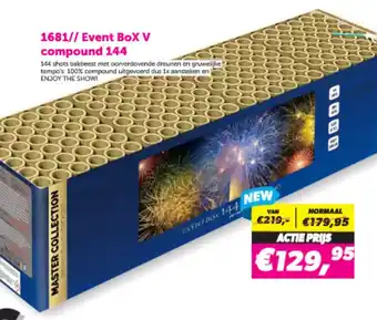 Meester Vuurwerk 1681// Event Box V compound 144 aanbieding