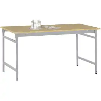 Conrad Manuflex bb3015.9006 bijzettafel basis stationair met multiplex tafelblad in aluminium zilver vergelijkbaar met ral 9006, bxd aanbieding