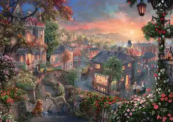 Amazon Schmidt thomas kinkade: disney - lady and the tramp jigsaw puzzle (1000-piece) aanbieding