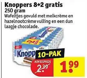 Kruidvat Knoppers 8+2 gratis 250 gram aanbieding