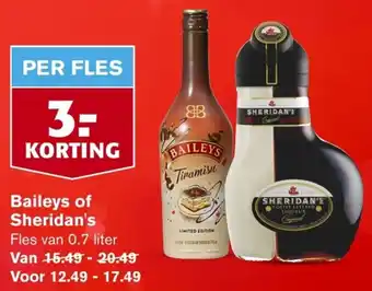 Hoogvliet Baileys of Sheridan's aanbieding