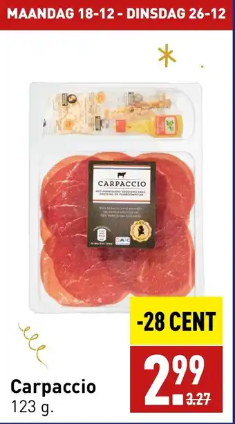 ALDI Carpaccio 123 g. aanbieding