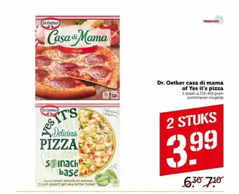 Coop Dr. Oetker casa de mama of Yes it's pizza aanbieding