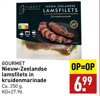 ALDI GOURMET Nieuw Zeelandse lamsfilets in kruidenmarinade aanbieding