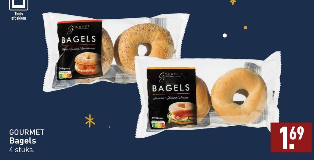 GOURMET Bagels 4 stuks aanbieding bij ALDI